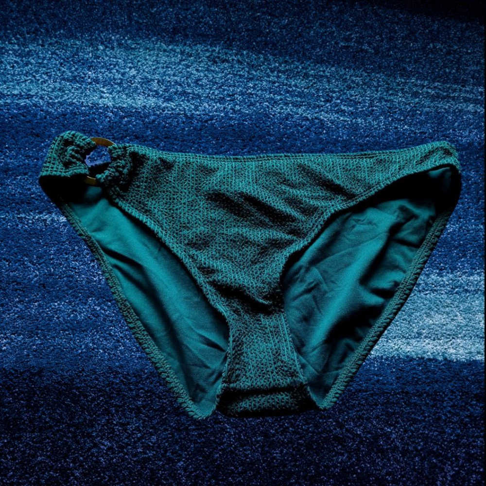 AMBRIELLE TEAL RIBBED BIKINI BOTTOM SIZE XL